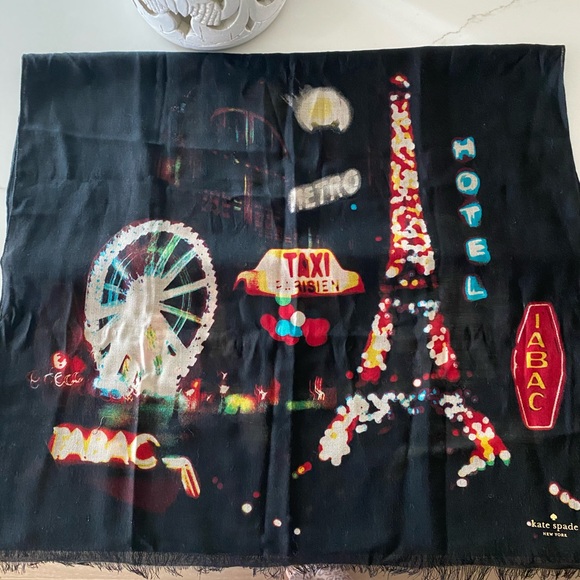 kate spade Accessories - Kate Spade New York Black City Pattern scarf